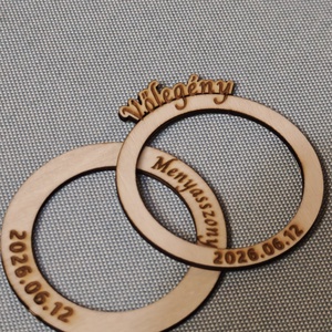 Egyedi gravírozott szalvéta gyűrűk  - esküvő - dekoráció - tábla & jelzés - Meska.hu