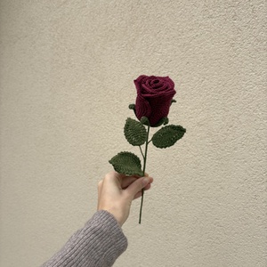 horgolt vörös rózsa - otthon & életmód - dekoráció - Meska.hu