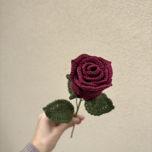 horgolt vörös rózsa - otthon & életmód - dekoráció - Meska.hu