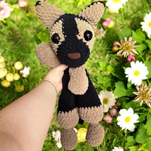 Horgolt németjuhász kutyus (amigurumi) - játék & sport - plüssállat & játékfigura - kutya - Meska.hu
