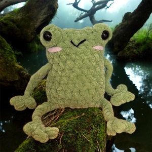 Horgolt hosszúlábú béka (amigurumi), Játék & Sport, Plüssállat & Játékfigura, Béka, Horgolás, MESKA