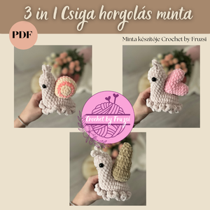 3in1 Csiga Horgolási minta (PDF) - Meska.hu