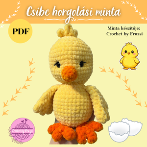 Csibe horgolási minta( PDF formátumban), DIY (Csináld magad), Szabásminta, útmutató, Horgolási minta, Varrás, Horgolás, MESKA