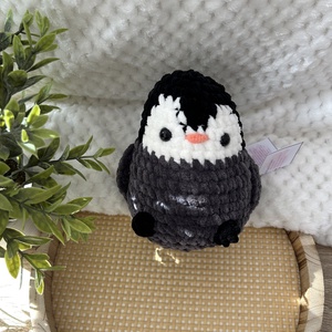 Horgolt pingvin (fekete-sötétszürke), Játék & Sport, Plüssállat & Játékfigura, Más figura, Horgolás, Varrás, MESKA