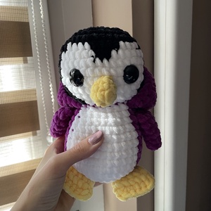 Horgolt plüss kapucnis pingvin - játék & sport - plüssállat & játékfigura - más figura - Meska.hu