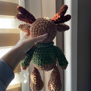 Horgolt plüss rénszarvas fiú - játék & sport - plüssállat & játékfigura - más figura - Meska.hu