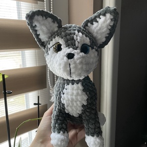 Horgolt plüss husky kutya - Meska.hu