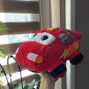 Horgolt plüss Villám McQueen - játék & sport - plüssállat & játékfigura - plüss autó & motor - Meska.hu