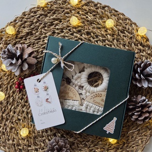 Karácsonyi makramé díszcsomag  - karácsony - karácsonyi lakásdekoráció - karácsonyfadíszek - Meska.hu