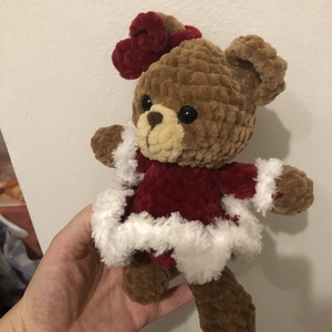 Horgolt karácsonyi maci - játék & sport - plüssállat & játékfigura - maci - Meska.hu