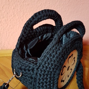 Horgolt táska fabetéttel - táska & tok - kézitáska & válltáska - kézitáska - Meska.hu