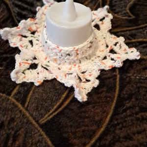 Horgolt mécsestartó - Meska.hu