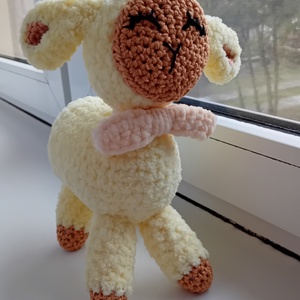 Sárga plüss bárány, Játék & Sport, Plüssállat & Játékfigura, Plüss bárány, Horgolás, MESKA