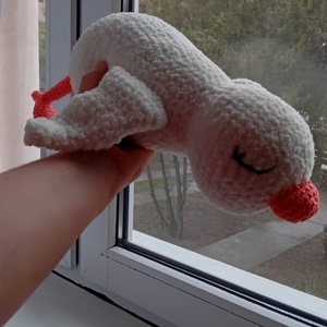 Fehér horgolt kacsa - játék & sport - plüssállat & játékfigura - más figura - Meska.hu