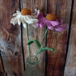 Horgolt echinacea - otthon & életmód - dekoráció - virágdísz és tartó - csokor & virágdísz - Meska.hu