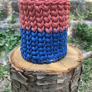 Horgolt ceruzatartó (kék-flamingó) - otthon & életmód - papír, írószer - tolltartó & ceruzatekercs - Meska.hu