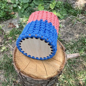 Horgolt ceruzatartó (kék-flamingó) - otthon & életmód - papír, írószer - tolltartó & ceruzatekercs - Meska.hu