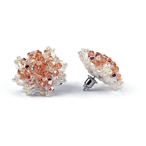 Hópihe Swarovski kristály fülbevaló (Light Peach AB) - ékszer - fülbevaló - Meska.hu