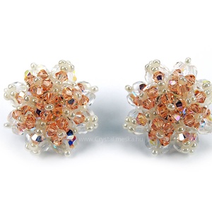 Hópihe Swarovski kristály fülbevaló (Light Peach AB) - ékszer - fülbevaló - Meska.hu