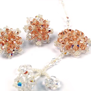 Hópihe Swarovski kristály fülbevaló (Light Peach AB) - ékszer - fülbevaló - Meska.hu