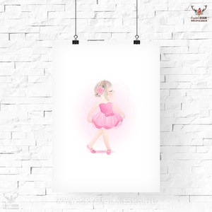 Balerina Digitális Poszter, gyerekszoba dekoráció, lány szoba digitális kép, nyomtatható PDF, JPEG - művészet - grafika & illusztráció - digitális - Meska.hu