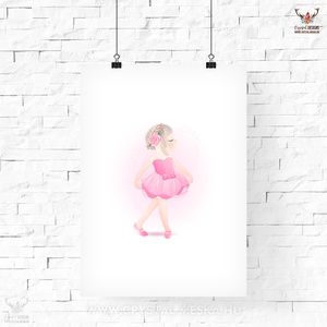 Balerina Digitális Poszter, gyerekszoba dekoráció, lány szoba digitális kép, nyomtatható PDF, JPEG - művészet - grafika & illusztráció - digitális - Meska.hu