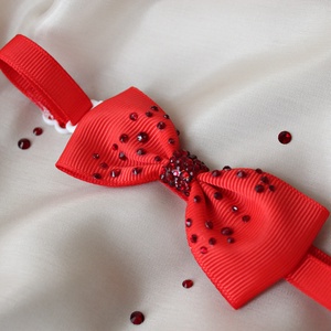 Strasszköves kisállat masnis dísznyakörv - RUBY - otthon & életmód - kisállatoknak - kutyáknak - kutya ékszerek, masnik - Meska.hu
