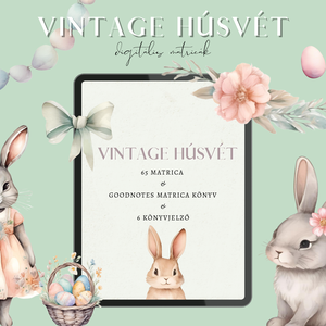 Pasztell Vintage Húsvéti matrica szett - Digitális termék - Azonnali letöltés - Ajándék könyvjelzők - Meska.hu