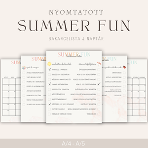 SUMMER FUN nyári bakancslista és naptár felnőtteknek - Nyomtatott  - Meska.hu