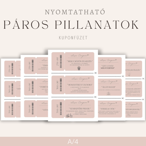 Páros Pillanatok romantikus kuponfüzet szerelmespároknak - Nyomtatható, digitális termék, Otthon & Életmód, Papír, írószer, Ajándékozás kellékei, Ajándékkísérő, Mindenmás, MESKA