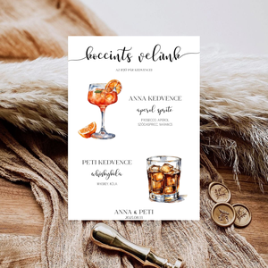 SIGNATURE DRINKS - Minimalista esküvői koktéllap poszter - Személyre szabott - esküvő - meghívó & kártya - menü - Meska.hu