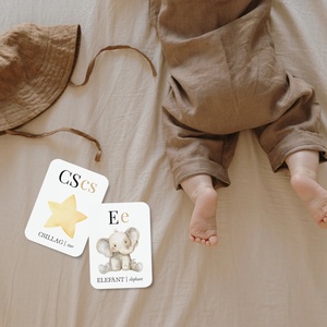 MONTESSORI TANULÓKÁRTYA - Kiterjesztett ABC - Magyar és angol szókincsfejlesztő kislányoknak - 3+ - Nyomtatható PDF - játék & sport - készségfejlesztő és logikai játék - oktató játékok - Meska.hu