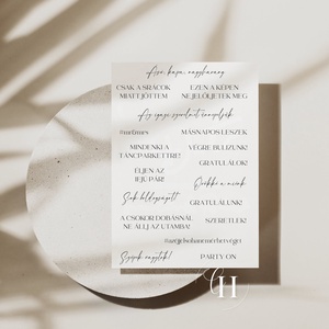 Esküvői vendégkönyv matricaív - 32 darab szerethető üzenet - Minimalista, modern dizájn - esküvő - emlék & ajándék - vendégkönyv - Meska.hu