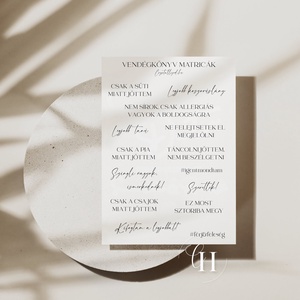 Esküvői vendégkönyv matricaív - 32 darab szerethető üzenet - Minimalista, modern dizájn - esküvő - emlék & ajándék - vendégkönyv - Meska.hu