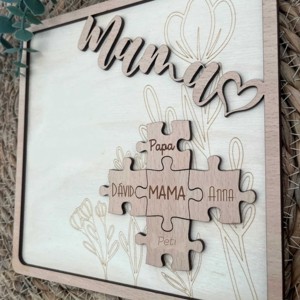 Anyák napi megszemélyesített puzzle fa ajándéktábla  - esküvő - emlék & ajándék - szülőköszöntő ajándék - Meska.hu