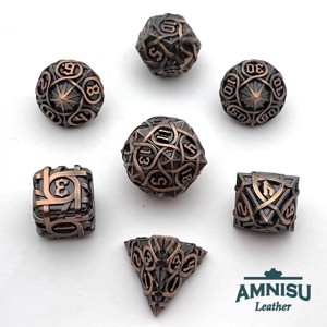 Fekete - réz mintás fém kockaszett - játék & sport - szerepjáték - Meska.hu