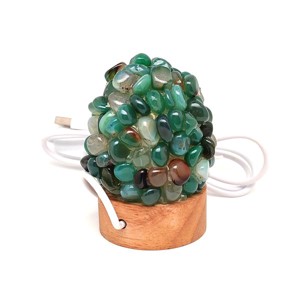 Lámpa ásvány ragasztott dobcsiszolat USB Achát zöld, Kellékek & szerszámok, Ásvány alapanyag, Ásvány lámpa, , MESKA