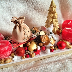 Karácsonyi asztaldísz  - karácsony - adventi díszek - adventi asztaldísz - Meska.hu