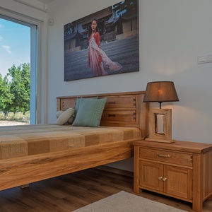 Cseresznyefa franciaágy, Otthon & Életmód, Bútor, Ágy, Kétszemélyes ágy, Famegmunkálás, MESKA