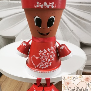 Szív cserépbaba  - Meska.hu