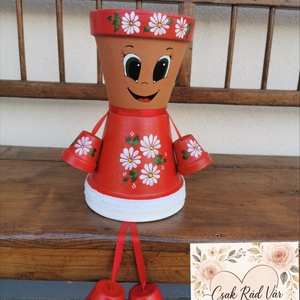 Virágos cserépbaba  - Meska.hu