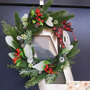 Karácsonyi/téli ajtódísz - kopogtató  - otthon & életmód - dekoráció - virágdísz és tartó - koszorú - Meska.hu