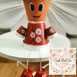 Virágos cserépbaba  - Meska.hu