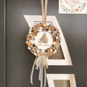 Csillogó ajtódísz-kopogtató  - karácsony - karácsonyi lakásdekoráció - karácsonyi ajtódíszek - Meska.hu