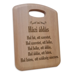 Házi Áldás Egyedi Tervezésű Gravírozott Vágódeszka Bükk Szülinapra Karácsonyra Évfordulóra Szülőknek Pároknak Barátoknak - Meska.hu