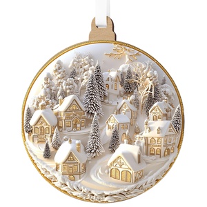 Fehérarany karácsonyfadísz csillagos díszítőmintával - karácsony - karácsonyi lakásdekoráció - karácsonyi lakásdíszek - Meska.hu