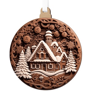 Mézeskalács házikó téli erdőben karácsonyfadísz - karácsony - karácsonyi lakásdekoráció - karácsonyfadíszek - Meska.hu