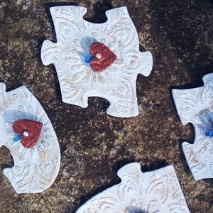 Puzzle formájú, többfunkciós mandalás hűtőmágnes ajándék digitális mantragyűjteménnyel és kollázsalapppal - otthon & életmód - dekoráció - spiritualitás - mandala - Meska.hu
