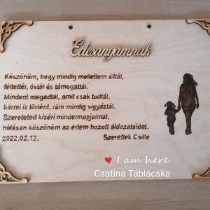 Pirográf sziluett fali fa tábla Édesanyáknak - esküvő - emlék & ajándék - szülőköszöntő ajándék - Meska.hu