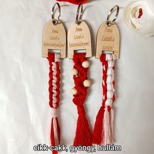 Keresztszülő felkérő makramé kulcstartó nőknek - játék & sport - keresztelőajándékok - Meska.hu